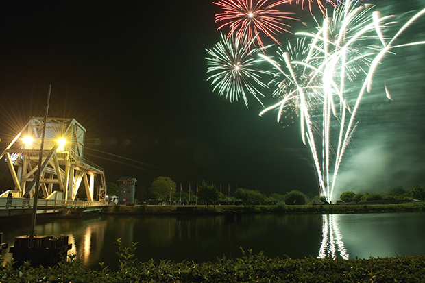 fireworks pegasus bridge 6th june 2013