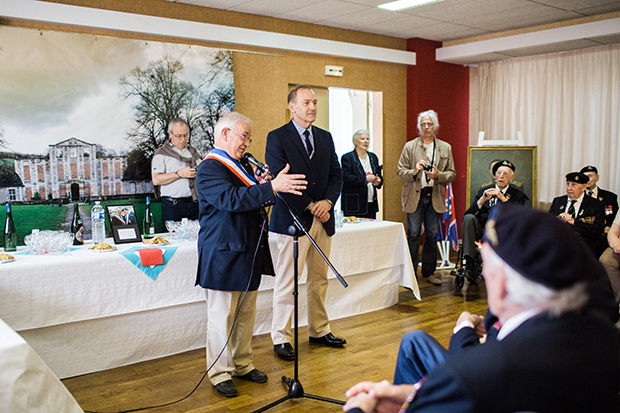 Mayor of Thury-Harcourt addresses British Veterans